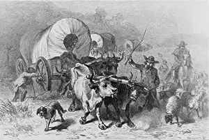 19th Century American History Prints: Wagon Train