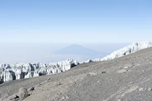Wall of ice, Kersten Glacier on the crater rim of Kibo, summit of Uhuru Peak Wall of ice, Kersten Glacier on the crater rim of Kibo, summit of Uhuru Peak