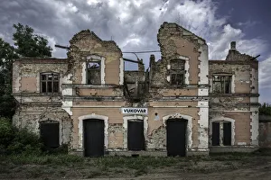 War Damaged Train Station, Vukovar, Croatia War Damaged Train Station, Vukovar, Croatia