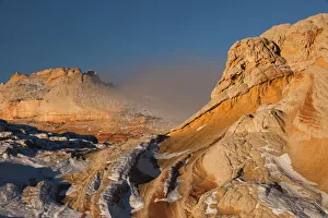 Winter fog and geological formations found at Vermillion Cliffs National Monument, Arizona, USA Winter fog and geological formations found at Vermillion Cliffs National Monument, Arizona, USA