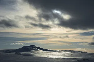 Winter landscape, view towards Vatnajoekull Glacier, Icelandic Highlands, Iceland, Europe Winter landscape, view towards Vatnajoekull Glacier, Icelandic Highlands, Iceland, Europe