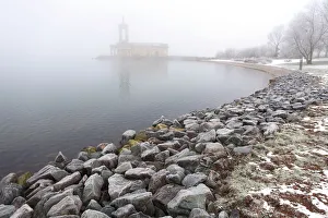 Winter snow, Normanton church, Rutland Water Winter snow, Normanton church, Rutland Water
