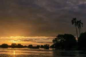 Zambezi River view at sunset. Victoria Falls. Zambia Zambezi River view at sunset. Victoria Falls. Zambia