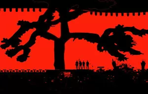 Rock Collection: U2 JOSHUA TREE 2019 ADELAIDE - red with the tree picked out in black
