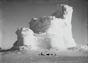 The Castle Berg, with dog sledge. September 17th 1911 The Castle Berg, with dog sledge. September 17th 1911