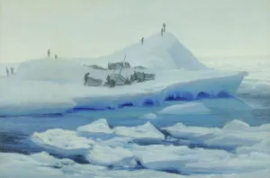 Look out from a camp on a large ice floe, Weddell Sea Look out from a camp on a large ice floe, Weddell Sea