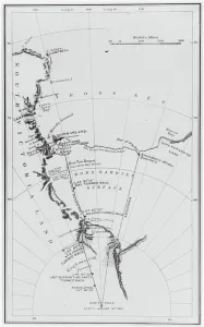 Map of Scotts and Amundsens route to the South Pole Map of Scotts and Amundsens route to the South Pole
