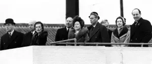 31 January 1952 King George VI and Queen Elizabeth watch the take-off of the plane 31 January 1952 King George VI and Queen Elizabeth watch the take-off of the plane