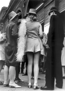 Ascot style. A policeman gives information to ladies attending the races June 20th 1967 Ascot style. A policeman gives information to ladies attending the races June 20th 1967