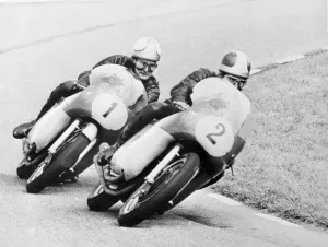 Assen, Holland: Britain Mike Hailwood (N0. 1), worlds motor cycling champion, riding Assen, Holland: Britain Mike Hailwood (N0. 1), worlds motor cycling champion, riding