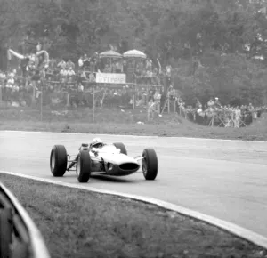 Britains John Surtees pictured in action in his factory-entered Ferrari during the Britains John Surtees pictured in action in his factory-entered Ferrari during the