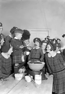 Christmas prepartations at the Royal Caledonian Schools, Bushey. Tasting pudding Christmas prepartations at the Royal Caledonian Schools, Bushey. Tasting pudding