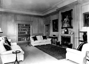 Clarence House The Duke of Edinburghs sitting room. The panelling is of white Canadian Clarence House The Duke of Edinburghs sitting room. The panelling is of white Canadian