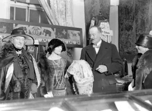 Exhibition at the royal school of needlework. Left to right - Duchess of Wellington Exhibition at the royal school of needlework. Left to right - Duchess of Wellington