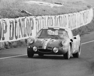 The French-built Alpine-Renault crewed by French team Jean-Claude Andruet The French-built Alpine-Renault crewed by French team Jean-Claude Andruet