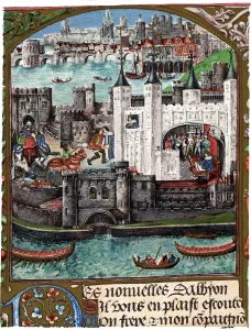 HISTORY OF BRITAIN - TOWER OF LONDON - HENRY VII, Nineteenth century lithographic print HISTORY OF BRITAIN - TOWER OF LONDON - HENRY VII, Nineteenth century lithographic print