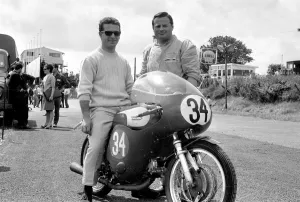 Isle of man, United Kingdom: Italys G. Milani (No 34) sits on his 248 Aernacchi Isle of man, United Kingdom: Italys G. Milani (No 34) sits on his 248 Aernacchi