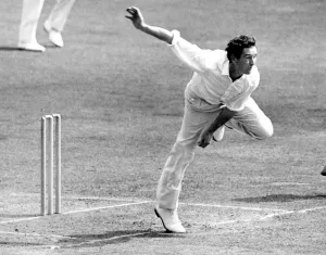 Jeff Jones, left arm fast medium bowler of Glamorganshire currently battling out Jeff Jones, left arm fast medium bowler of Glamorganshire currently battling out