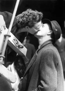 A kiss on board SS Winchester Castle, the immigration ship chartered by the South A kiss on board SS Winchester Castle, the immigration ship chartered by the South