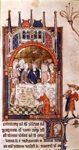 Lancelot tells his tales of the quest to King Arthur. Guinevere on the eve of Lancelot tells his tales of the quest to King Arthur. Guinevere on the eve of