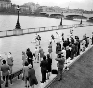 London: The final yards of the 1969 Tea Trolley Stakes run over a distance of 100 London: The final yards of the 1969 Tea Trolley Stakes run over a distance of 100