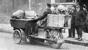 A motor postman. A new feautre with the postal authorities is to provide the rural A motor postman. A new feautre with the postal authorities is to provide the rural