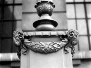 New Port of London Authority Building. The Sculptured Rams heads are notable for their New Port of London Authority Building. The Sculptured Rams heads are notable for their