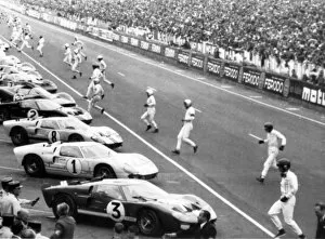 Driver Collection: This picture shows the start of the Le Mans 24 hour endurance race, 1966. two 7-litre