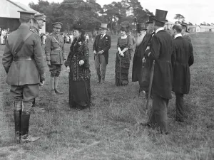 Queen Alexandra at the Royal Aircraft Factory, Farnborough, July 3rd, 1915, where Queen Alexandra at the Royal Aircraft Factory, Farnborough, July 3rd, 1915, where