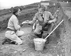 Images Dated 1st September 2015: Sir Mortimer Wheeler Archaeologist and personality of TV programme Animal, Vegetable
