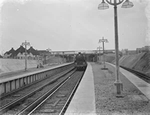 Train Collection: A train stopped at the new Swanley train station. 1939