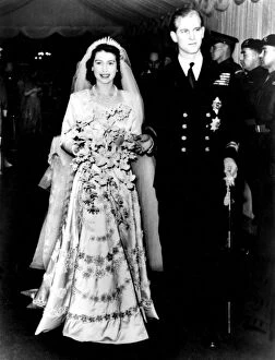 Images Dated 1st September 2015: The wedding of Princess Elizabeth (now Queen Elizabeth II) and Prince Philip - 20th