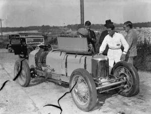 Women racing champions practice for thrill speed duel at Brooklands. Mrs Kay Petre Women racing champions practice for thrill speed duel at Brooklands. Mrs Kay Petre
