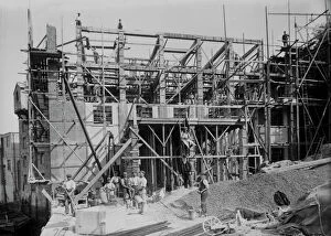 Truro Collection: Building the HTP warehouse on Malpas Road, Truro, Cornwall. Around 1911