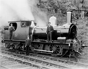 Railway Collection: GWR tank number 34 pictured with four men on the St Ives branch. Around 1905