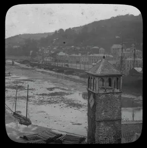 Looe Prints: Print of View up river, Looe, Cornwall