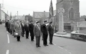 Remembrance Day, Tywardreath, Cornwall. November 1987 Remembrance Day, Tywardreath, Cornwall. November 1987