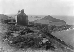 Wheal Call Count House looking west from Porth Ledden, Cape Cornwall, St Just in Penwith Wheal Call Count House looking west from Porth Ledden, Cape Cornwall, St Just in Penwith