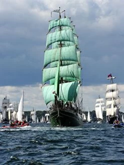 Images Dated 25th June 2011: The Alexander von Humboldt (C) tall ship sails off the coast of Kiel, northern Germany on June 25
