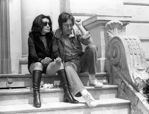 Music legend John Lennon Yoko Ono Pose Cannes 1971 Music legend John Lennon Yoko Ono Pose Cannes 1971