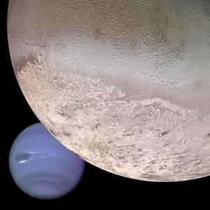Print of a computer-generated Neptune image