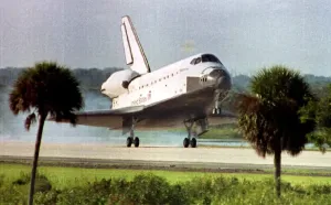 Print of Space Shuttle Endeavour landing at Kennedy Space Center
