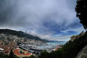 Prints of A picture shows a general view of the Monaco harbour on May 23, 2018, ahead of the Monaco Formula One Grand Prix. / AFP PHOTO / BORIS HORVAT Monaco Prints: Monaco Harbour Print