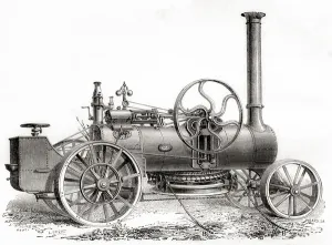 A 19th century John Fowler steam driven ploughing or traction engine A 19th century John Fowler steam driven ploughing or traction engine
