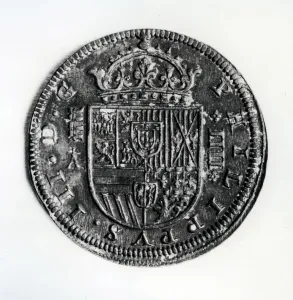 4 Reales coin from the reign of Philip III (silver) 4 Reales coin from the reign of Philip III (silver)