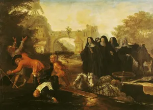 The Abbess of Etival Returning to Le Mans with Four Nuns, from Roman Comique' The Abbess of Etival Returning to Le Mans with Four Nuns, from Roman Comique'