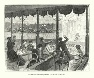 Acteur recevant des pommes cuites sur le theatre (engraving) Acteur recevant des pommes cuites sur le theatre (engraving)