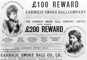 Advertisement for the Carbolic Smoke Ball Company, 1892 (engraving) Advertisement for the Carbolic Smoke Ball Company, 1892 (engraving)
