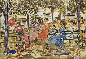 Afternoon in the Park, (watercolor, gouache, charcoal and pastel on paper) Afternoon in the Park, (watercolor, gouache, charcoal and pastel on paper)