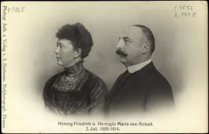 Ak Duke Frederick and Duchess Marie of Anhalt, 2 July 1889 to 1914 (b/w photo) Ak Duke Frederick and Duchess Marie of Anhalt, 2 July 1889 to 1914 (b/w photo)